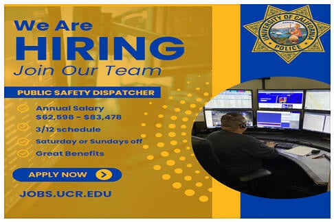 UCR PD Dispatch Hiring